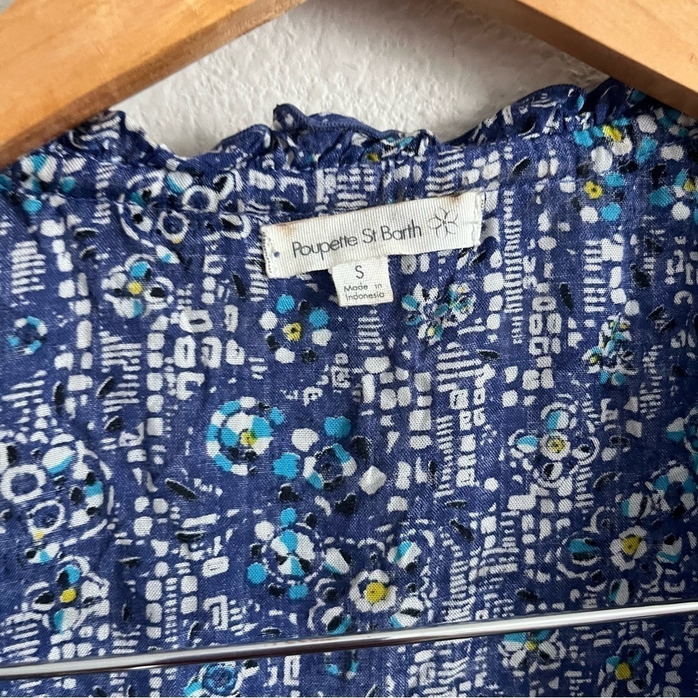 Poupette St Barth blue and white maxi dress size small